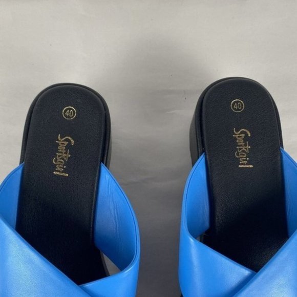 Women's Sportsgirl Size 40 Sienna Blue Modern Casual Crossover Platform Sandal - Picture 9 of 12